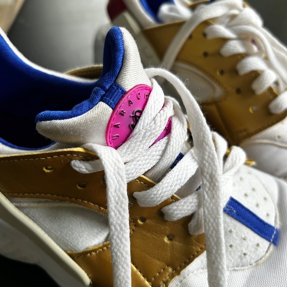 New Nike Air Huarache Run GS Racer Blue Gold Youth - Picture 8 of 9